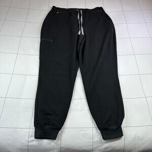 Figs Pants Womens XL Black High Waisted Zamora Scrub Jogger Medical Tapered
